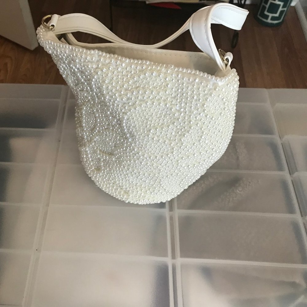 White studded purse